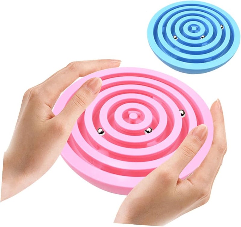 Blue Balancing Maze Game 2PCS Set for Adults Concentration Training Fun Educational Home Activity - Image 1